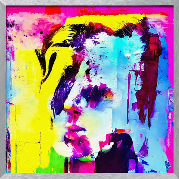 Vibrant Abstract Portrait | Poster - Silver Frame Interior