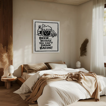Funny Beer Bacon Quote | Canvas - Room Interior 2
