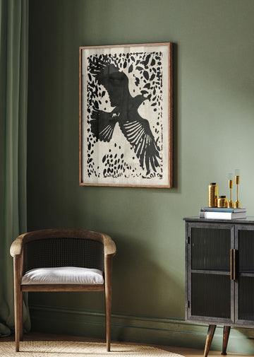 Dark Raven Soaring | Poster - Room Interior 2