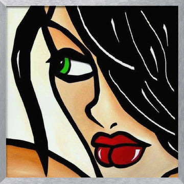 Bold Green Gaze | Poster - Silver Frame Interior