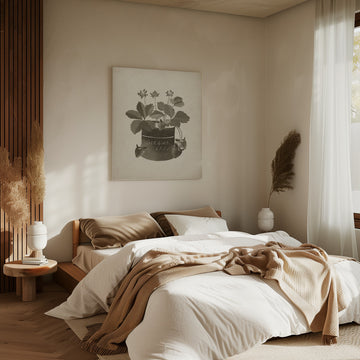 Vintage Strawberry Illustration | Canvas - Room Interior 2