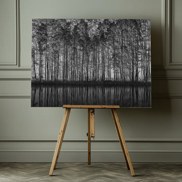 Black White Forest Reflections | Canvas - Room Interior 1