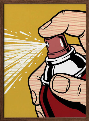Pop Art Spray Can | Poster - Walnut Frame Interior