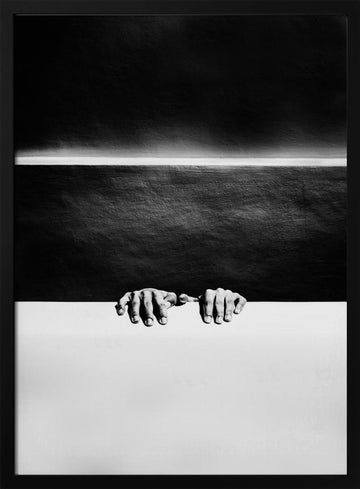 Hands Dark Horizon | Poster - Black Metal Frame Interior