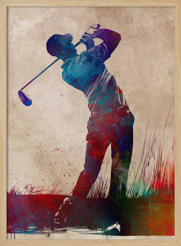 Dynamic Golf Swing | Poster - Wood Frame Interior