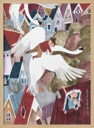 The magical wild geese | Poster - Wood Frame Interior
