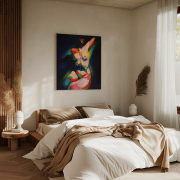 Dynamic Colorful Nude | Canvas - Room Interior 2
