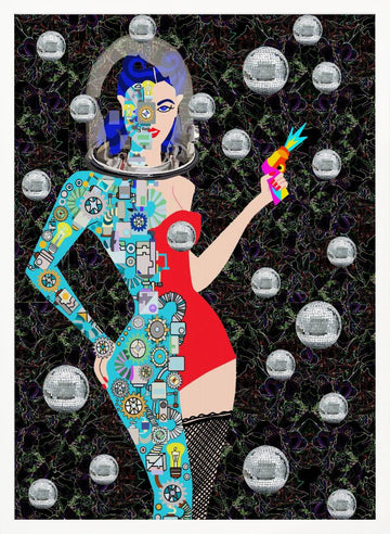 Retro Future Woman | Poster - White Frame Interior
