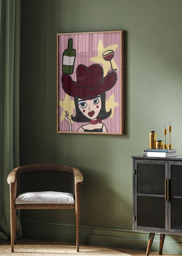 Sassy Cowgirl Pop Art | Poster - Room Interior 2