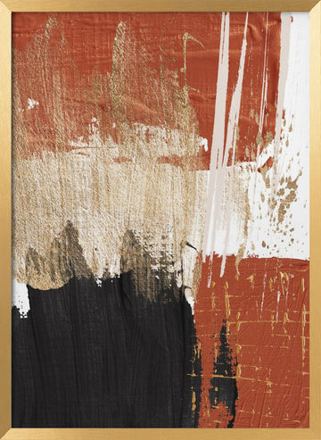 Bold Terracotta Abstract | Poster - Gold Frame Interior
