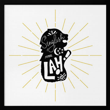 Merlion Singlish | Poster - Black Metal Frame Interior