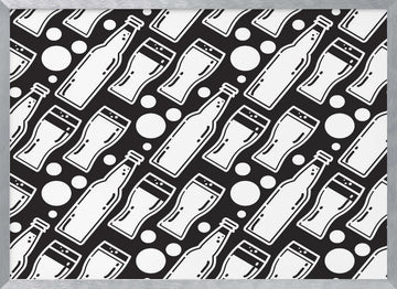 Beer Bottle Glass Pattern | Poster - Silver Frame Interior