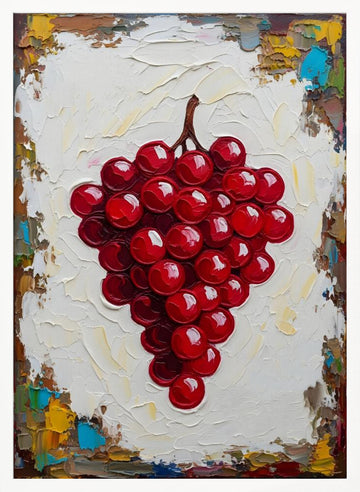 Vibrant Red Grapes | Poster - White Frame Interior