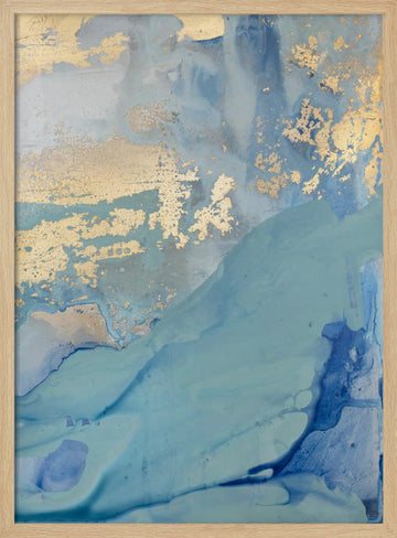 Golden Wavescape | Poster - Wood Frame Interior