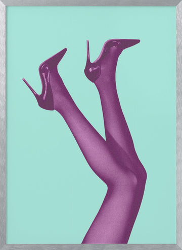 Fashionable Purple Heels | Poster - Silver Frame Interior