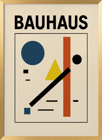Bauhaus Geometric Abstract | Poster - Gold Frame Interior