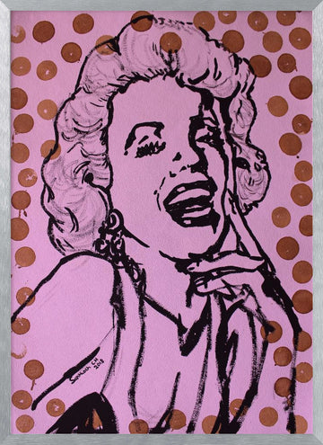 Laughing Pop Art Woman | Poster - Silver Frame Interior