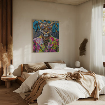 Stylish Leopard Graffiti | Canvas - Room Interior 2