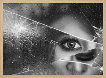 Eye Through Broken Glass | Poster - Wood Frame Interior