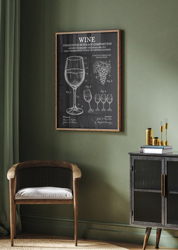 Vintage Wine Patent Drawing | Poster - Room Interior 2