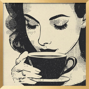 Morning Coffee Moment | Poster - Gold Frame Interior