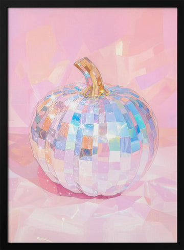 Iridescent Disco Pumpkin | Poster - Black Metal Frame Interior