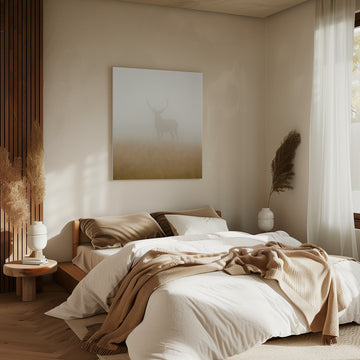 Stag in Morning Mist | Canvas - Room Interior 2