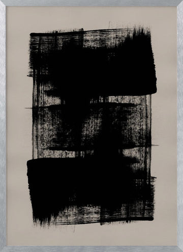 Abstract Brush Strokes 180Y | Poster - Silver Frame Interior