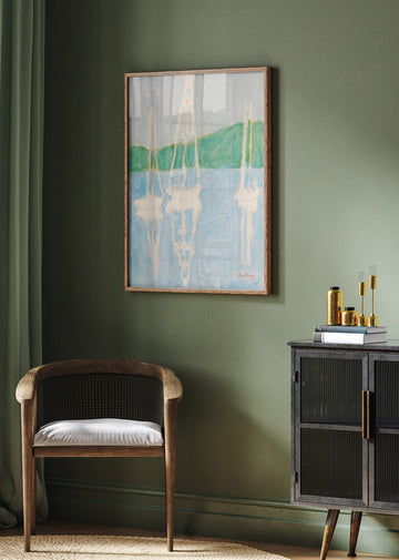 Calm Sailboat Reflections | Poster - Room Interior 2