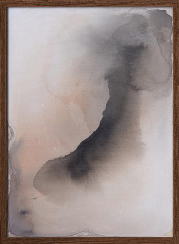 Soft Abstract Wash | Poster - Walnut Frame Interior