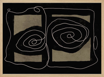 Dark Abstract Spirals | Poster - Wood Frame Interior