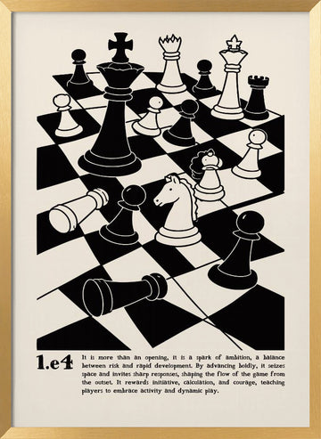 Strategic Chess Game | Poster - Gold Frame Interior