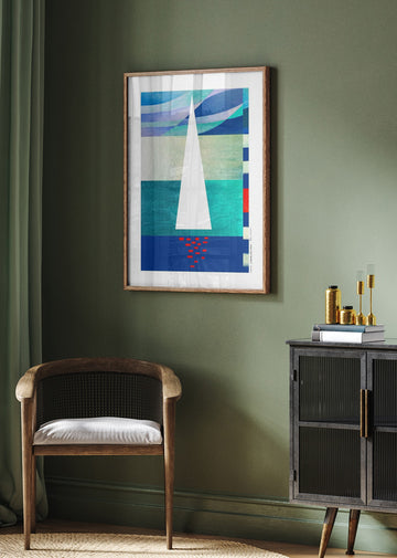 Minimalist Ocean Sail | Poster - Room Interior 2