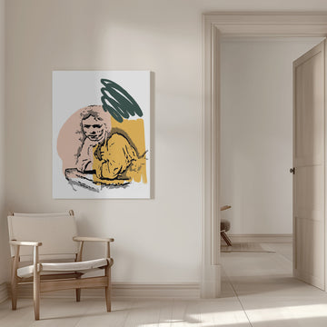 Pensive Woman Portrait | Canvas - Room Interior 1
