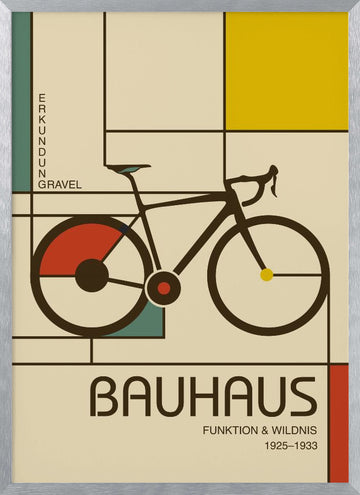 Bauhaus Bike Exploration | Poster - Silver Frame Interior