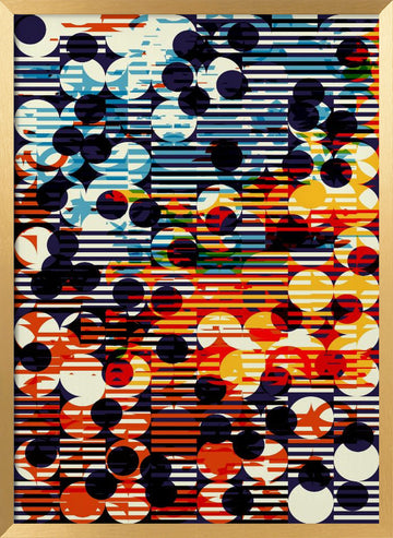 Vibrant Geometric Circles | Poster - Gold Frame Interior