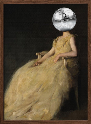 Elegant Disco Portrait | Poster - Walnut Frame Interior