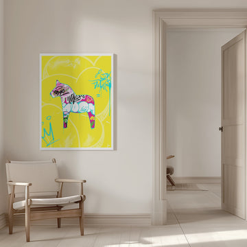 Graffiti Dala Horse | Canvas - Room Interior 1