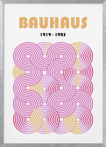 Bauhaus Geometric Lines | Poster - Silver Frame Interior