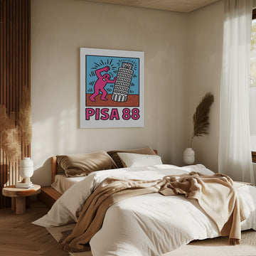 Playful Pisa Tower Push | Canvas - Room Interior 2