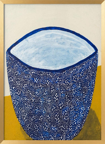 Blue Patterned Bowl | Poster - Gold Frame Interior