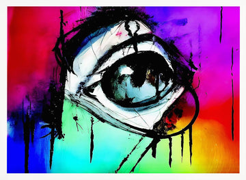 Intense Rainbow Eye | Poster - White Frame Interior