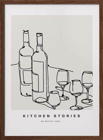 Wine and Conversation | Poster - Walnut Frame Interior
