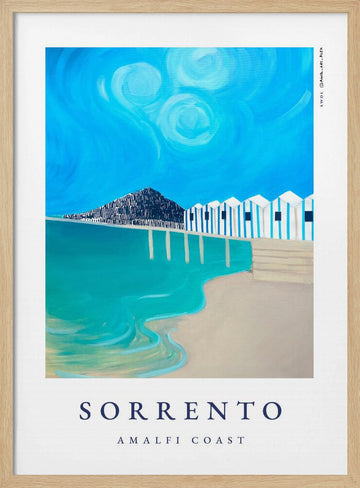 Sorrento Amalfi Coast Beach | Poster - Wood Frame Interior