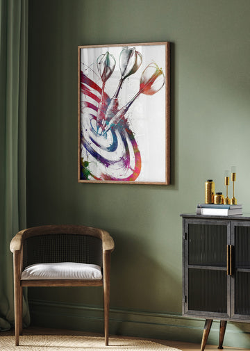Colorful Darts Bullseye | Poster - Room Interior 2