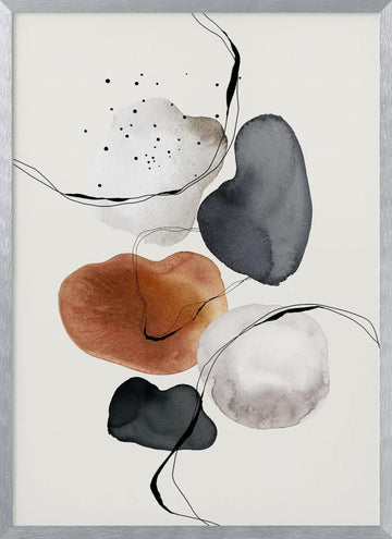 Fluid Shapes Dance | Poster - Silver Frame Interior