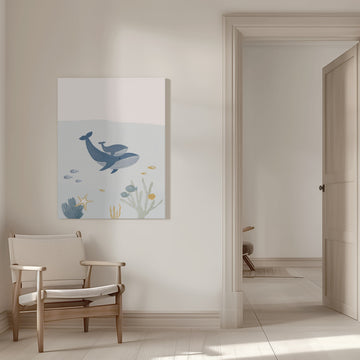 Underwater Whale Family | Canvas - Room Interior 1
