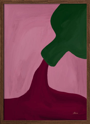 Pouring Wine | Poster - Walnut Frame Interior