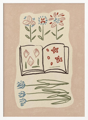 Botanical Study Book | Poster - White Frame Interior