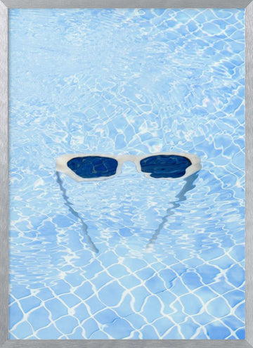 Floating Summer Sunglasses | Poster - Silver Frame Interior